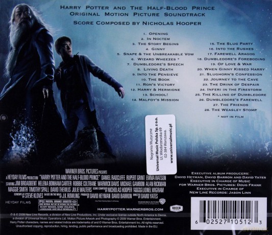 Harry Potter and the Half-Blood Prince soundtrack (Harry Potter i Książe Półkrwi) [CD]