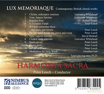 Peter Leech: Lux Memoriaque: Contemporary British Choral Works [CD]