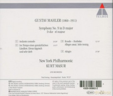 Gustav Mahler: Mahler: Symphony no.9 [CD]