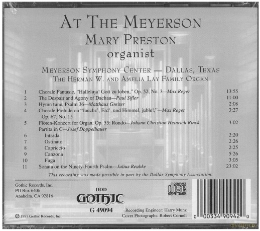 Mary Preston: Mary Preston at the Meyerson [CD]