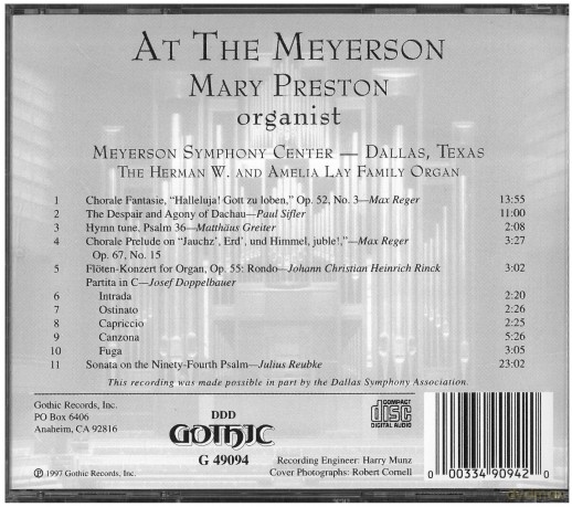 Mary Preston: Mary Preston at the Meyerson [CD]