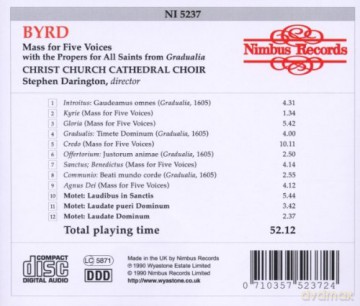 William Byrd: Mass for Five Voices [CD]