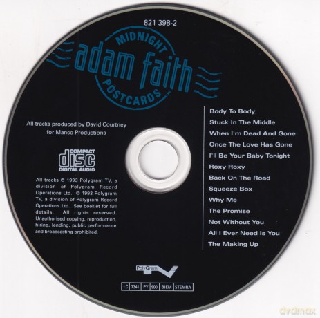 Adam Faith: Midnight Postcards [CD]