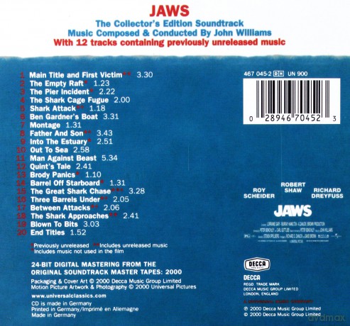Jaws soundtrack (Szczęki) [CD]