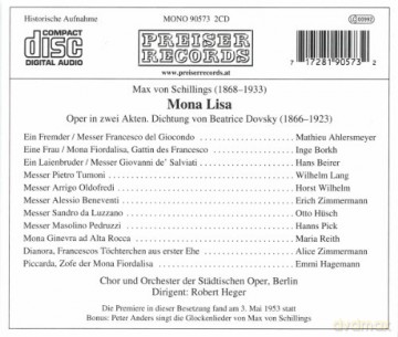 Von Schillings: Mona Lisa [2CD]