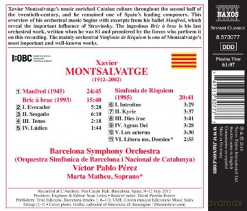 X. Montsalvatge: Montsalvatge: Simfonia Da Requiem [CD]