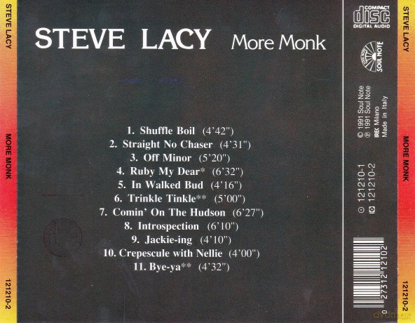 Steve Lacy: More Monk [CD]