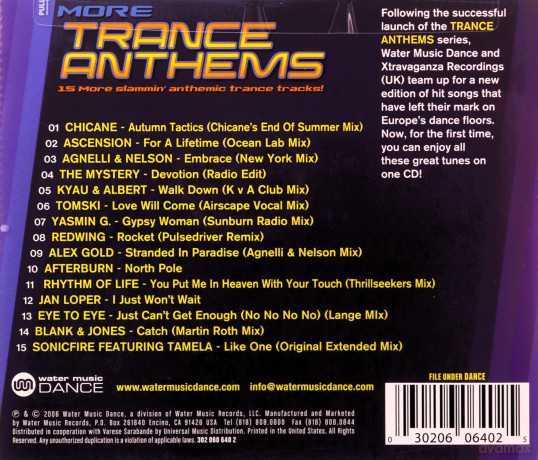 More Trance Anthems [CD]