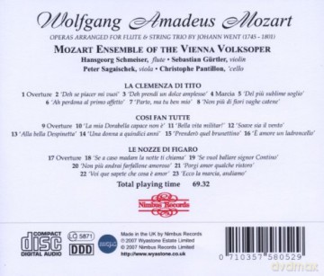 Wolfgang Amadeus Mozart: Mozart - Opera Transcribed for Flute and String Trio [CD]