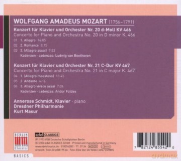 Wolfgang Amadeus Mozart: Mozart - Piano Concerto No 21, 'Elvira Madigan' [CD]
