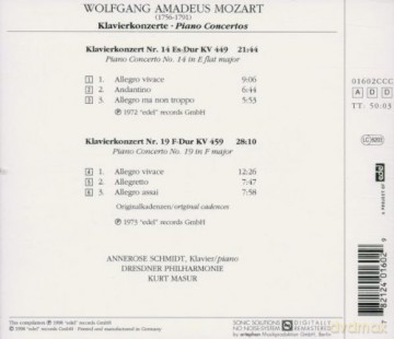 Mozart,W.A.:Klavierkozerte Nr.14kv+19f-D [CD]