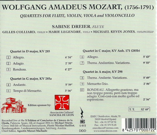Wolfgang Amadeus Mozart: Mozart: Flute Quartets [CD]