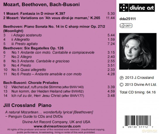 Jill Crossland: Mozart: Jill Crossland Piano [CD]