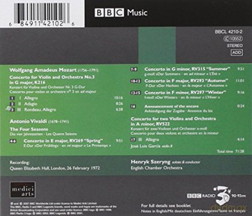 Wolfgang Amadeus Mozart: Mozart; Vivaldi - Violin Concertos - Henryk Szeryng [CD]