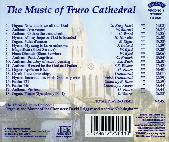 David Briggs: Music From Truro Cathedral [CD]