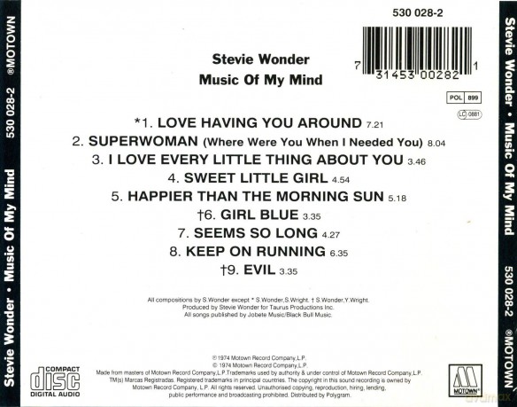 Stevie Wonder: Music of My Mind [CD]
