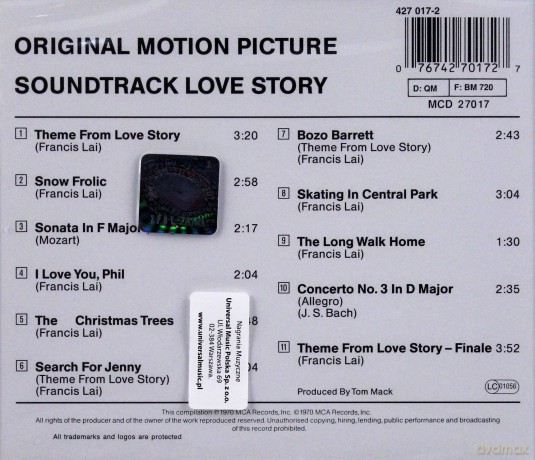 Love Story soundtrack [CD]