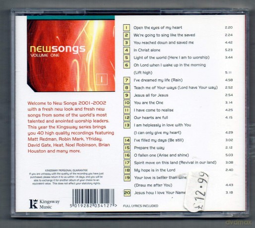 Newsongs 2001/2002 - Volume 1 - 20 New Songs Of Praise And Worship [CD]