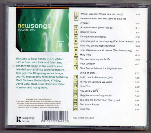 Newsongs 2001/2002 - Volume 2 - 20 New Songs Of Praise And Worship [CD]