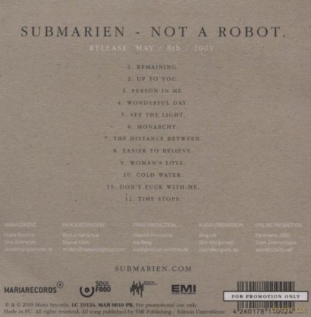 Submarien: Not a Robot. [CD]