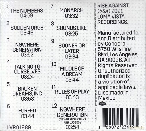 Rise Against: Nowhere Generationbonus Track [CD]