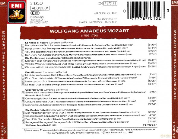 Wolfgang Amadeus Mozart: Opera Arias [CD]