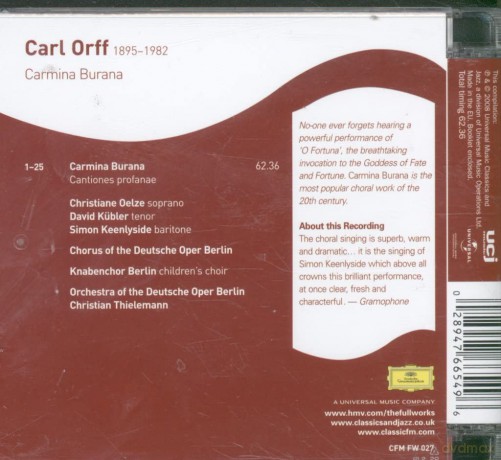 Christiane Oelze: Orff: Carmina Burana [CD]