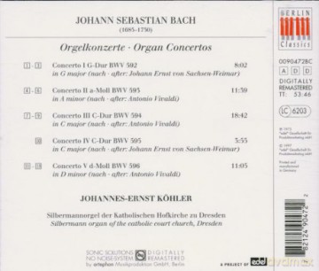 Johann Sebastian Bach: Organ Concertos [CD]