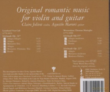 Claire Jolivet: Original Romantic Music For Violin And Guitar [CD]