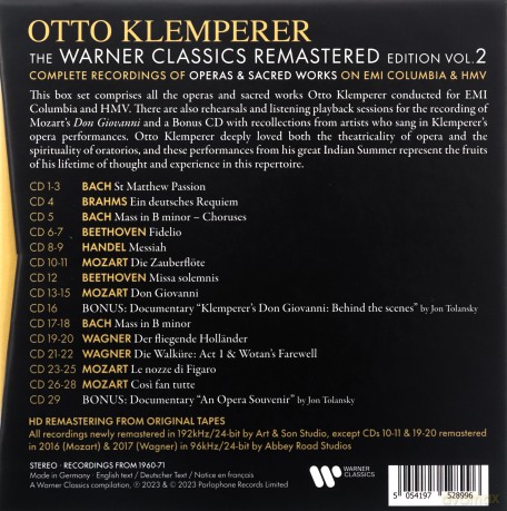 Otto Klemperer: Otto Klemperer Remastered Edition Vol 2 [29CD]