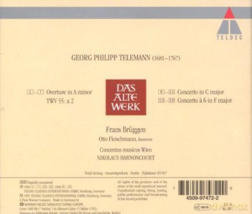 Georg Philipp Telemann: Overture in a Minor/concerto [CD]