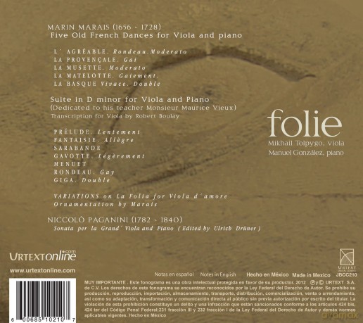 Marais: Paganini: Folie [CD]