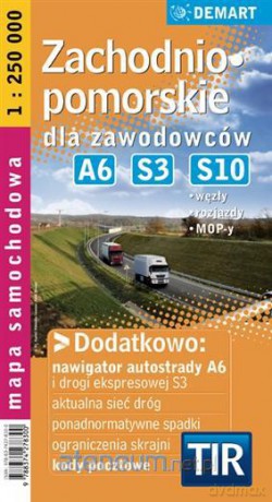 Zachodniopomorskie TIR mapa dla zawodowców [KSIĄŻKA]