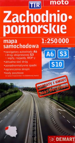Zachodniopomorskie TIR mapa dla zawodowców [KSIĄŻKA]