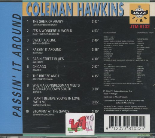 Coleman Hawkins: Passin' It Around By Coleman Hawkins [CD]