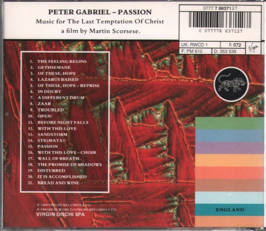 Peter Gabriel: Passion [CD]