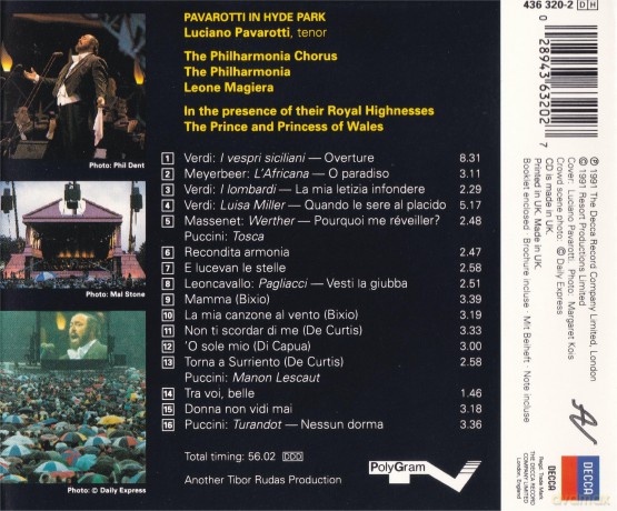 Luciano Pavarotti: Pavarotti in Hyde Park [CD]