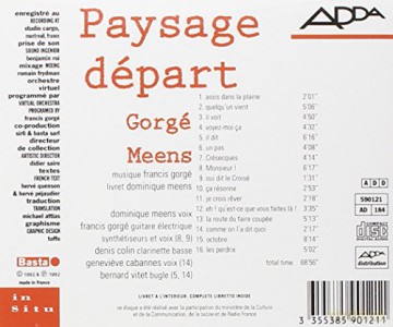 Meens: Paysage DPart [CD]