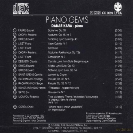 Danae Kara: Piano Gems [CD]