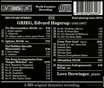 Edvard Grieg: Piano Music Without Opus Number [CD]