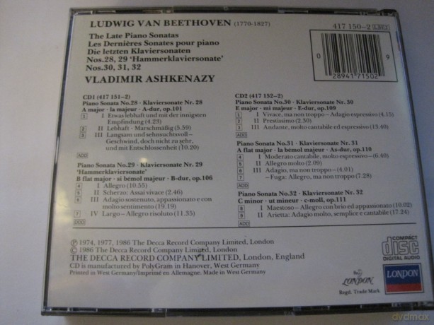 Ludwig Van Beethoven: Piano Sonatas 28-32 [CD]