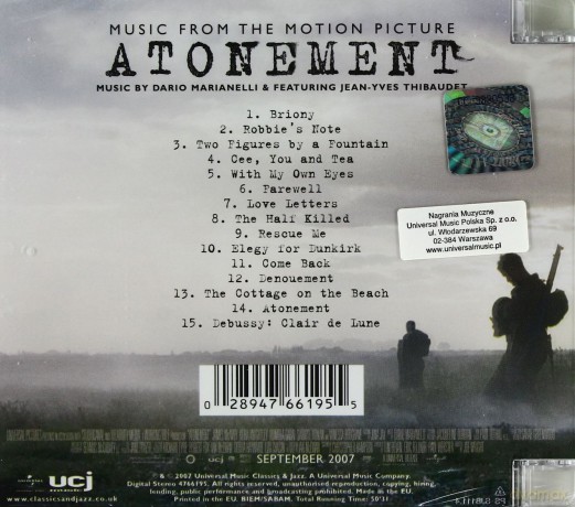 Atonement soundtrack (Pokuta) [CD]