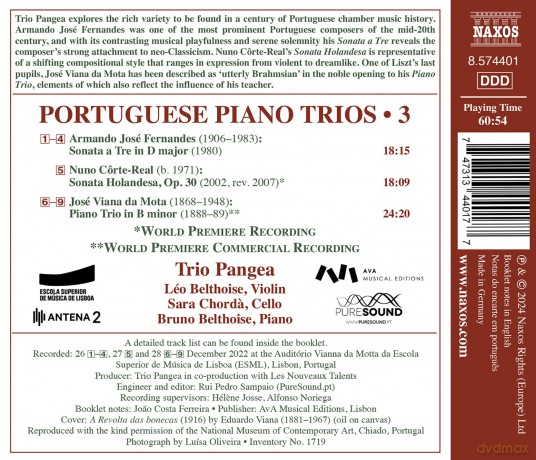 Trio Pangea: Portugiesische Klaviertrios Vol.3 [CD]