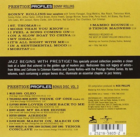 Sonny Rollins: Prestige Profiles 3 [2CD]