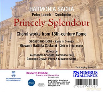 Harmonia Sacra: Princely Splendour - Choral Works From 18th Century Rome [CD]