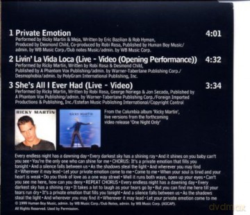 Ricky Martin: Private Emotion [CD]