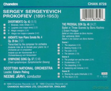 S. Prokofiev: Prokofiev: The Prodigal Son, op.46, Divertimento op.43, Symphonic Song op.57, Andante op.29b [CD]