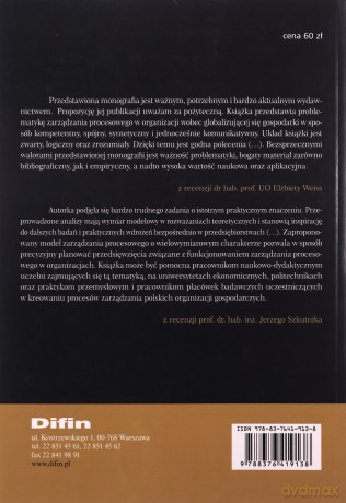 Zarządzanie procesowe we współcz. organ. DIFIN [KSIĄŻKA]