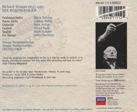 Reining: R Strauss: Der Rosenkavalier [3CD]
