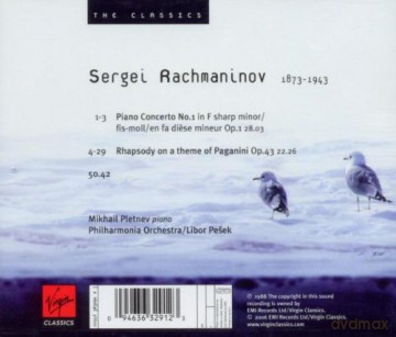 S. Rachmaninoff: Rachmaninov: Piano Concerto 1/rhapsody on a Theme of Paganini - [CD]